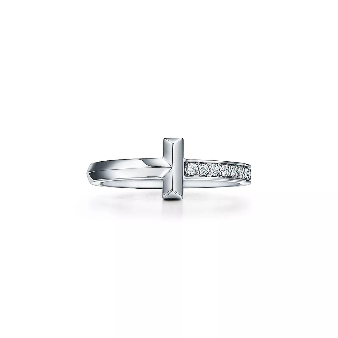 Wide Band Ring, White Gold Tone