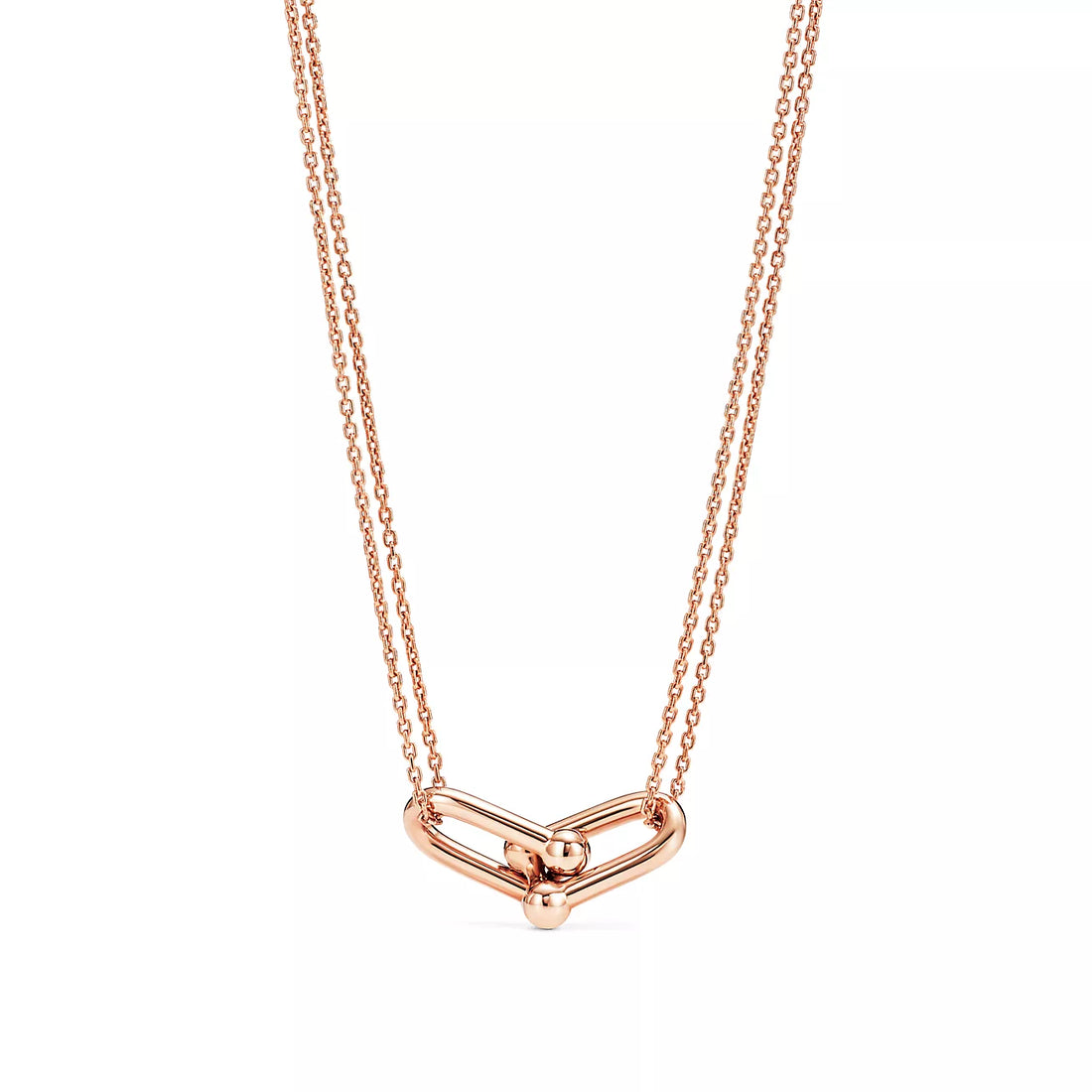 Link Pendant Necklace, Rose Gold Tone