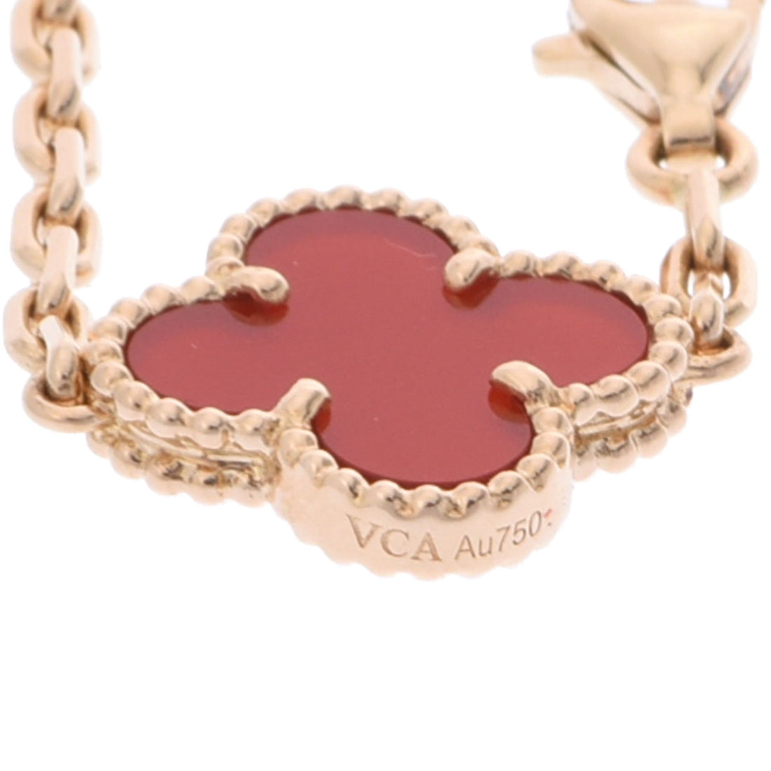 Quatrefoil Long Necklace, 20 Motifs, Rose Gold Tone, Malachite