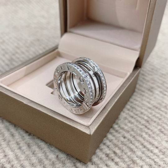 Spiral Ring, White Gold Tone, Stone-Set