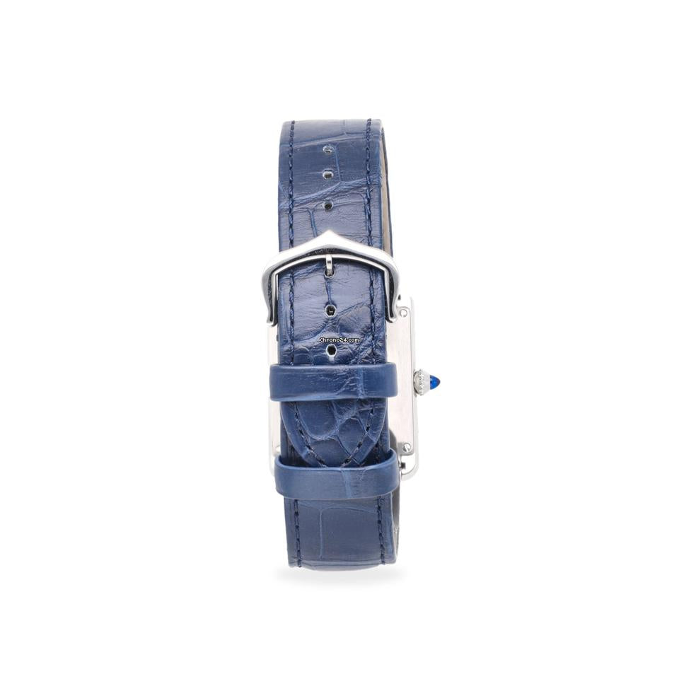 Rectangular Case Watch, White Gold Tone, White, Large Model