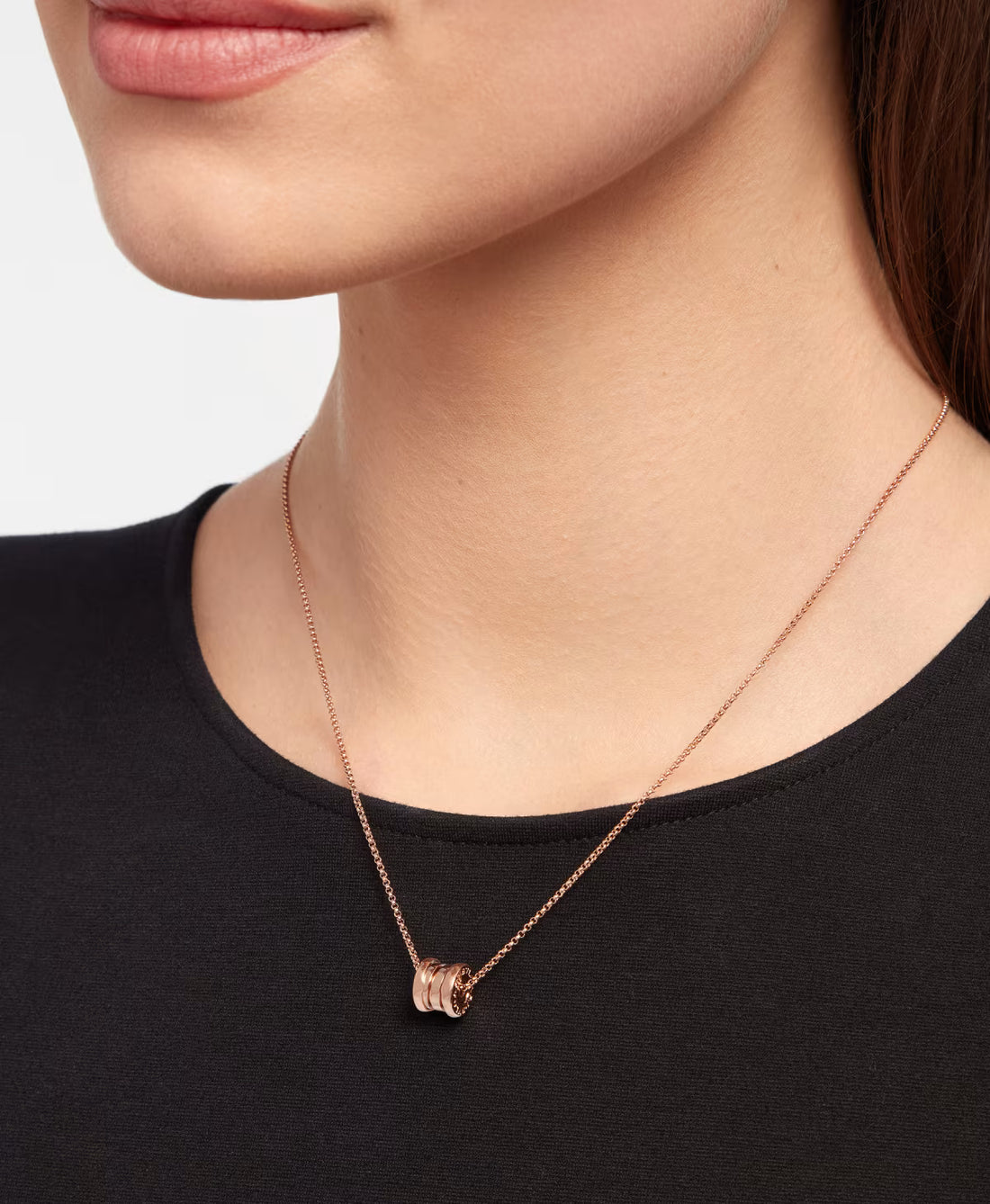 Spiral Pendant Necklace, Rose Gold Tone