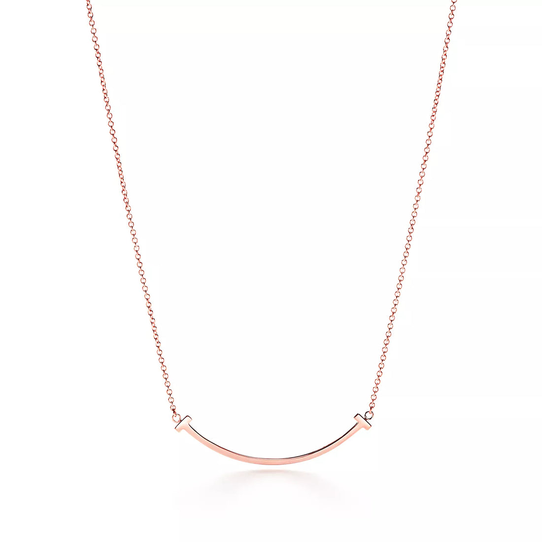Smile Bar Pendant Necklace, Rose Gold Tone