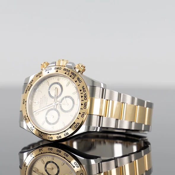 Chronograph Racing Watch, Yellow Gold Tone, Steel, 40 mm