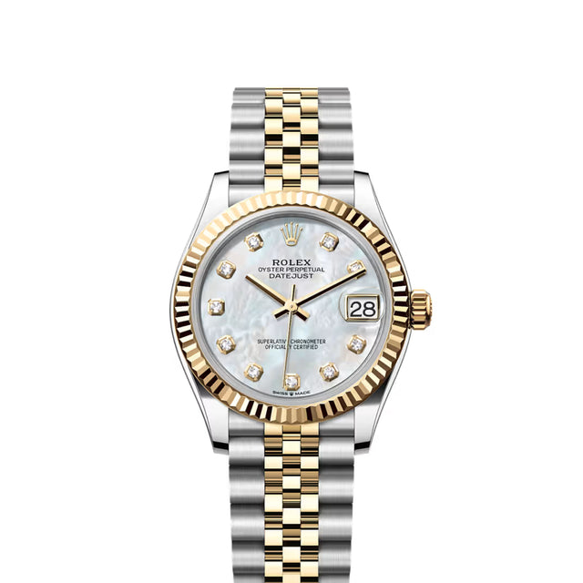 Classic Date Watch, Yellow Gold Tone, Steel, 31 mm