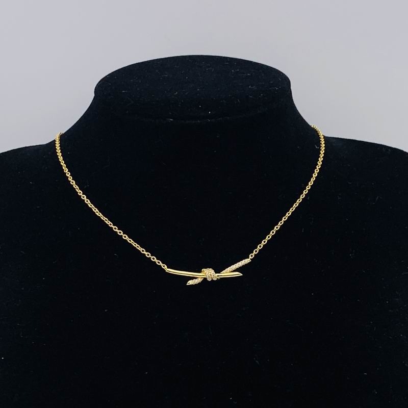 Knot Pendant Necklace, Rose Gold Tone