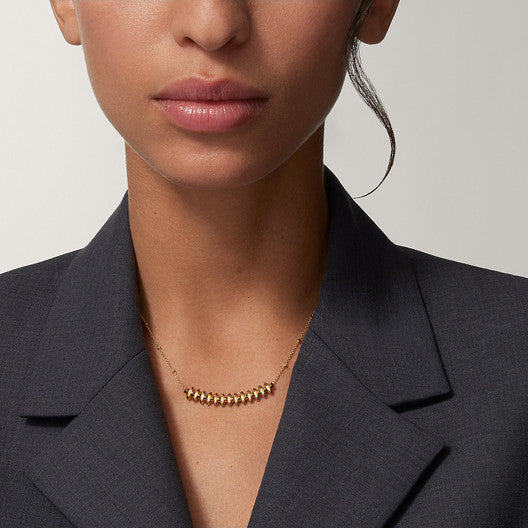 Studded Pendant Necklace, Yellow Gold Tone