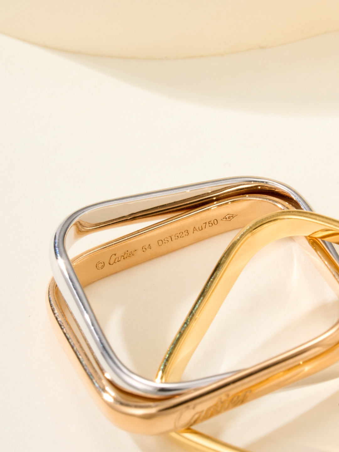 Three-Band Rolling Ring, Classic Model, Rose Gold Tone