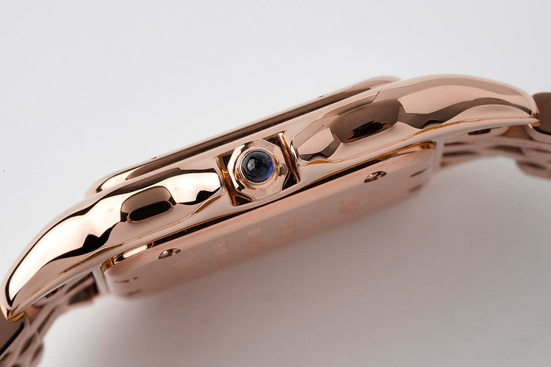 Square Link-Bracelet Watch, Rose Gold Tone, Small Model