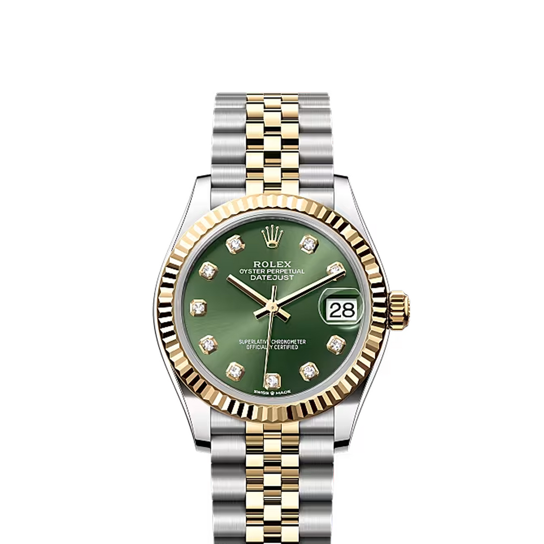 Classic Date Watch, Yellow Gold Tone, Steel, 31 mm