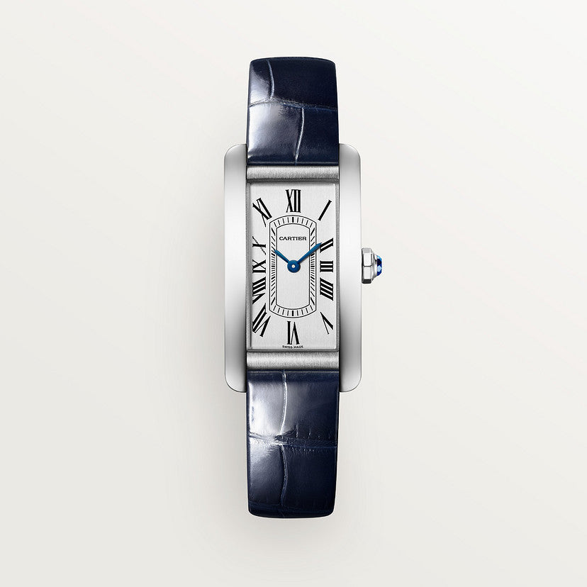 Rectangular Case Watch, White Gold Tone, White, Small Model