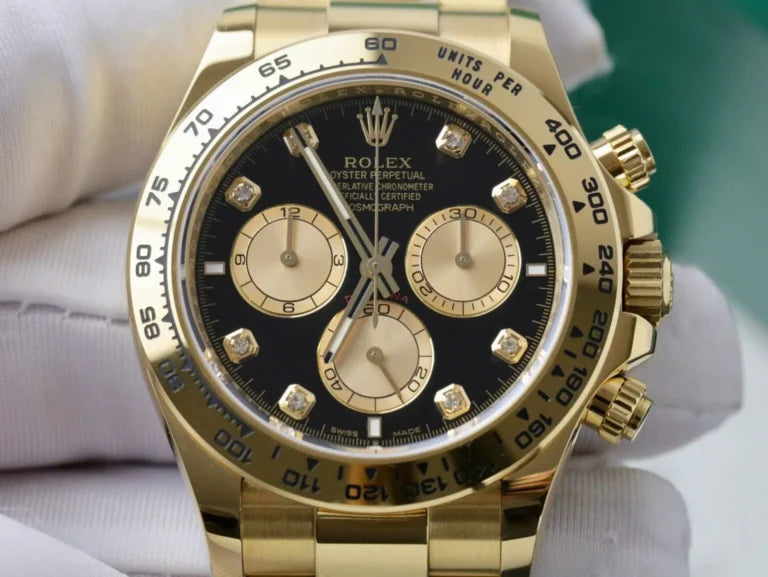 Chronograph Racing Watch, Yellow Gold Tone, 40 mm