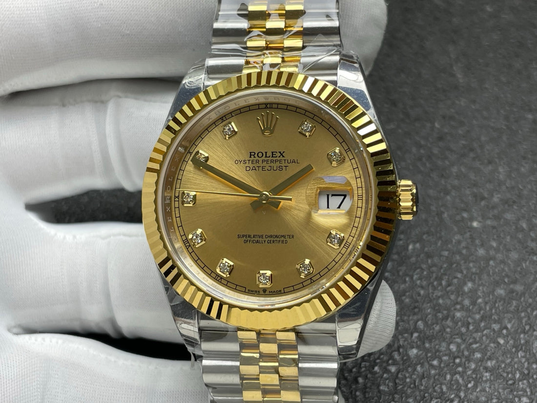 Classic Date Watch, Yellow Gold Tone, Steel, 36 mm