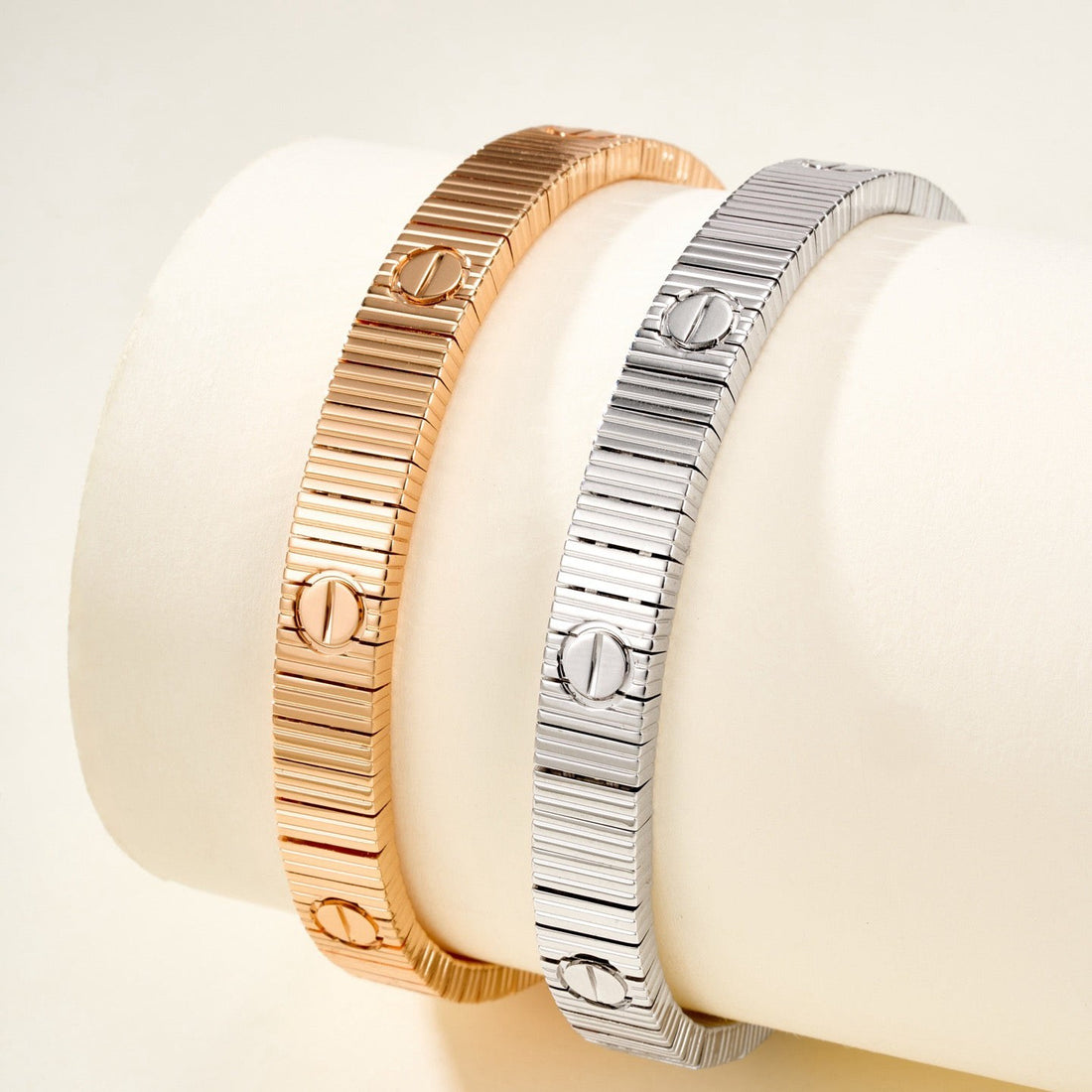 Flexible Screw-Lock Bracelet, 18K Gold Plated