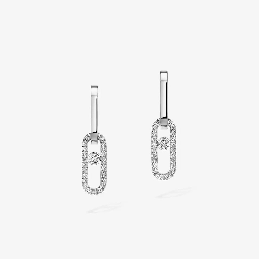 Linked Sliding Stone Earrings