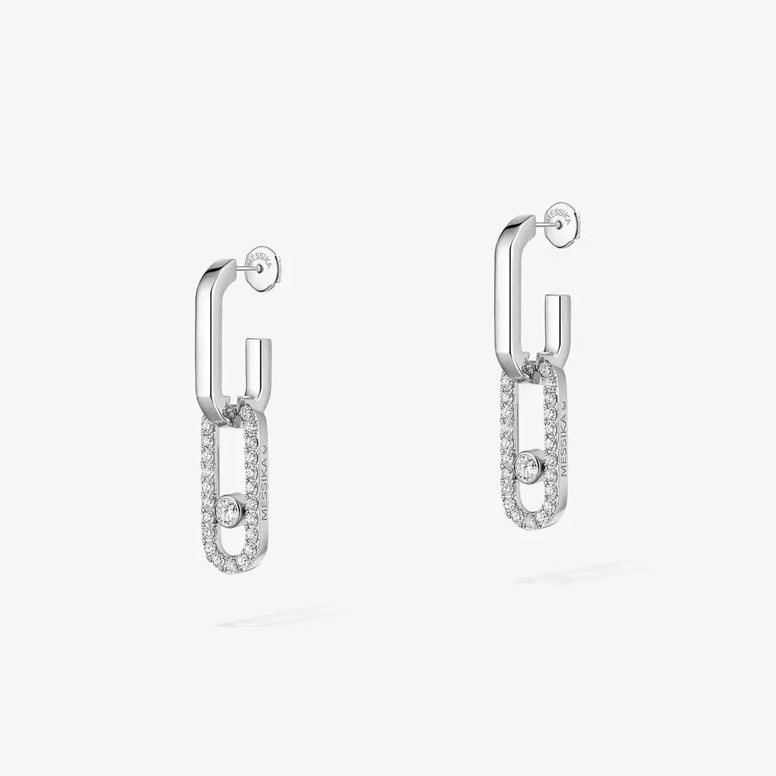 Linked Sliding Stone Earrings