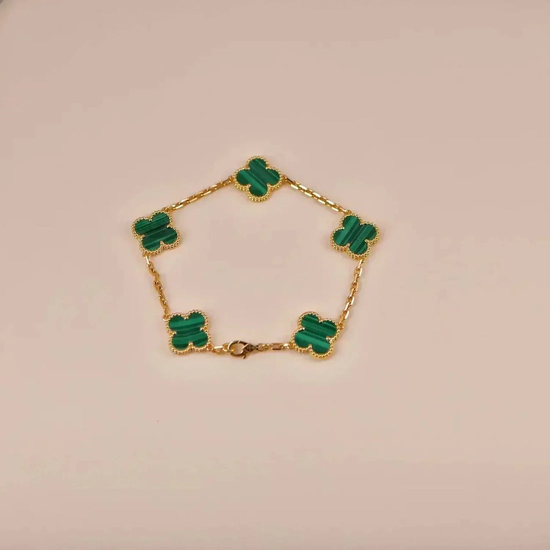 Quatrefoil 5 Motifs Bracelet, Malachite