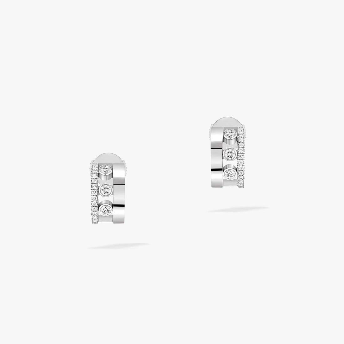 Sliding Hoop Earrings, Stone-Set