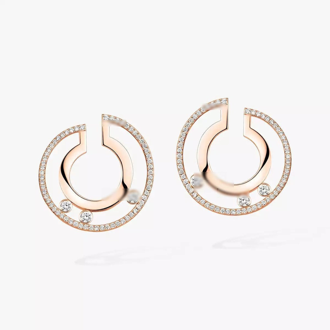 Sliding Mini Hoop Earrings, Stone-Set