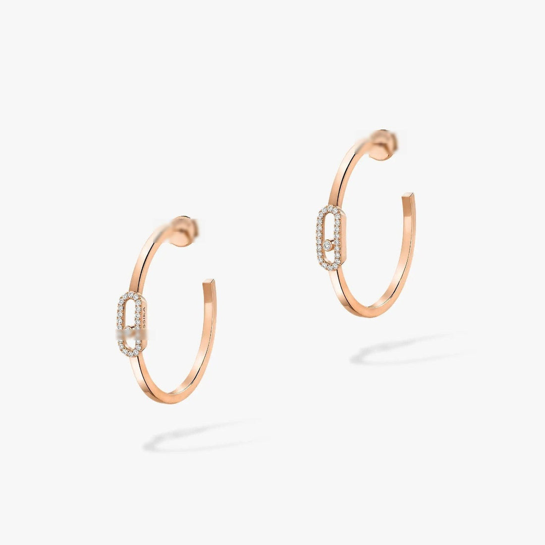 Sliding Stone Hoop Earrings