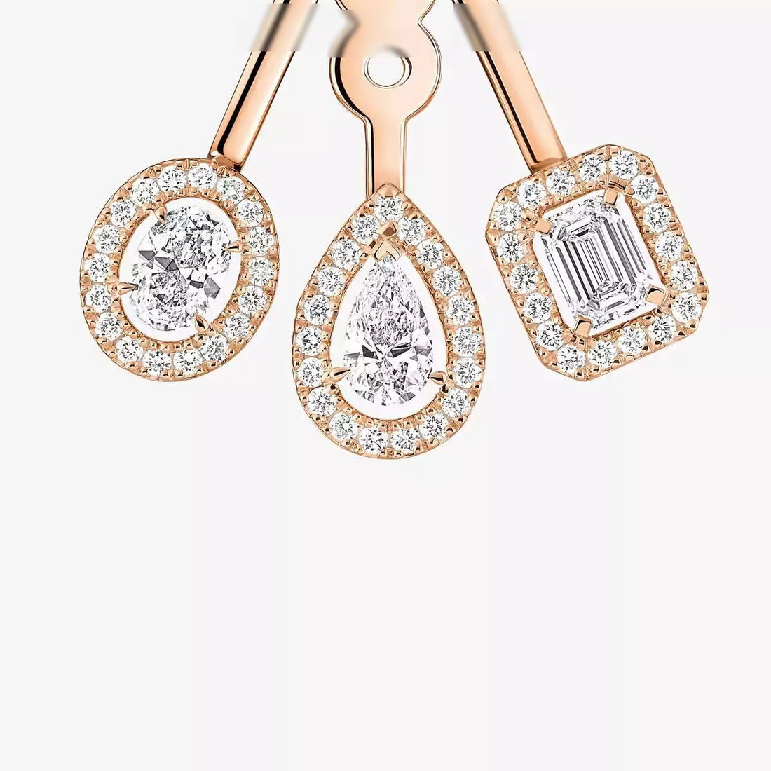 Twin Stone Trio Earrings