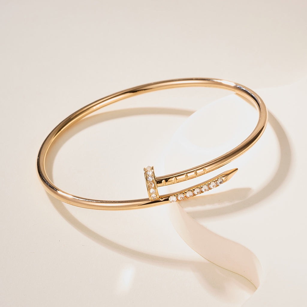 Wrapped Nail Bracelet, 2.5 mm, Stone-Set