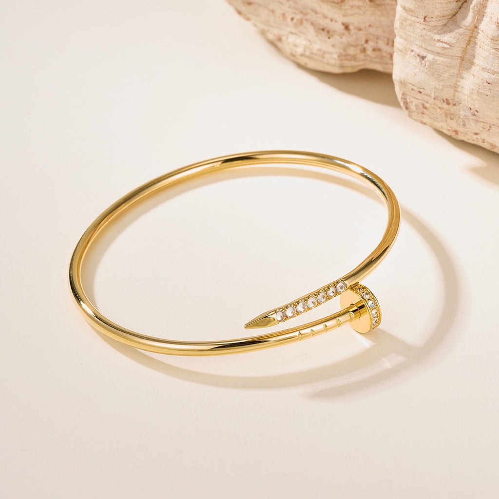 Wrapped Nail Bracelet, 2.5 mm, Stone-Set