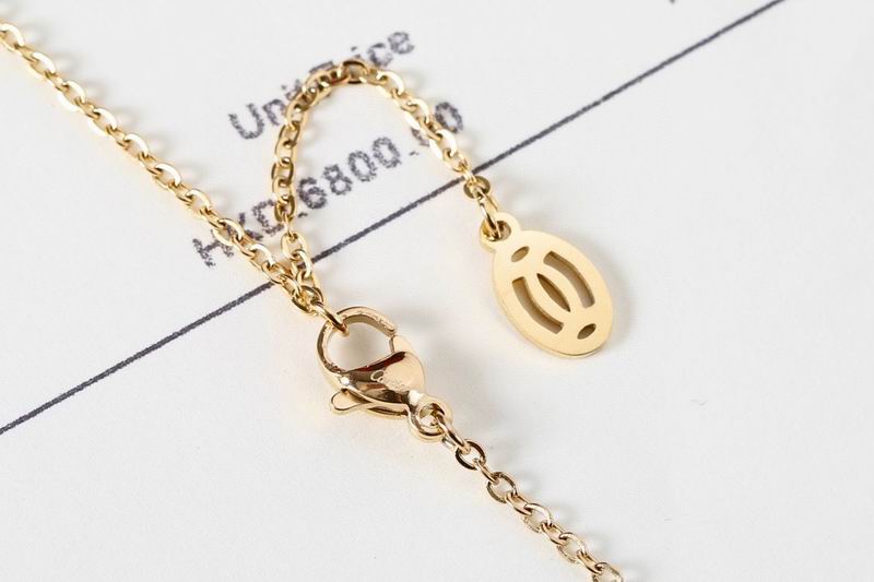 Screw-Motif Pendant Necklace, Yellow Gold Tone