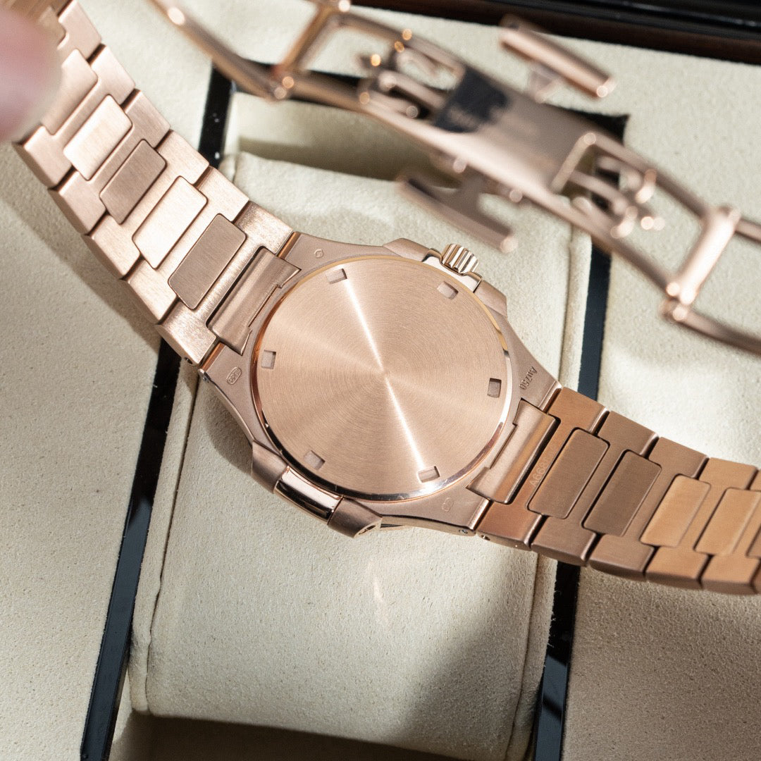Porthole Case Watch, Rose Gold Tone, Stone-Set