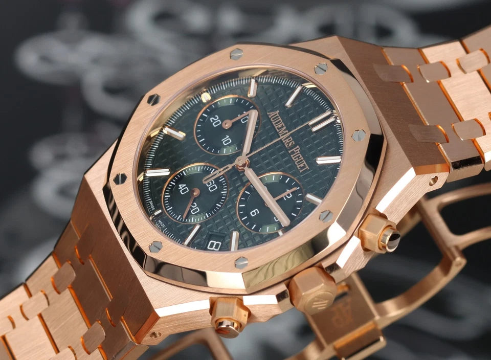 Octagonal Bezel Watch, 18K, Rose Gold Tone, 41 mm