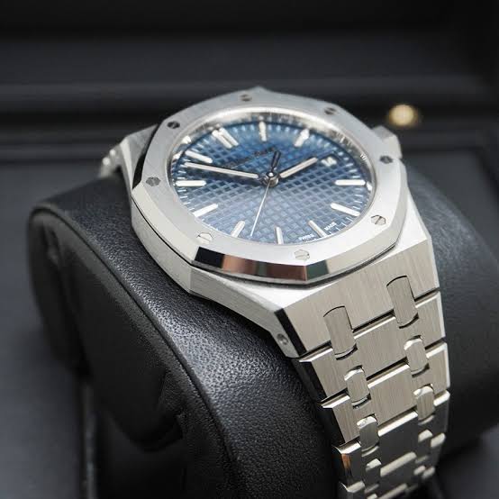 Octagonal Bezel Watch, White Gold Tone, White, 41 mm