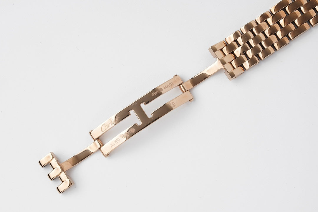 Square Link-Bracelet Watch, Rose Gold Tone, Small Model