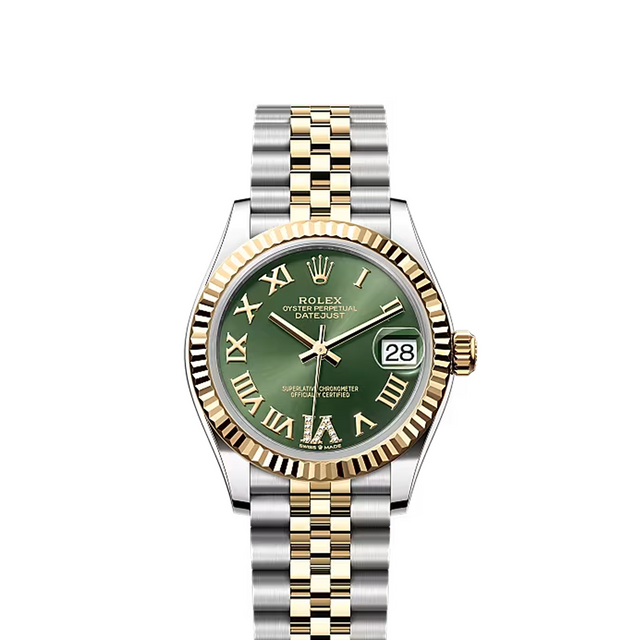 Classic Date Watch, Yellow Gold Tone, Steel, 31 mm