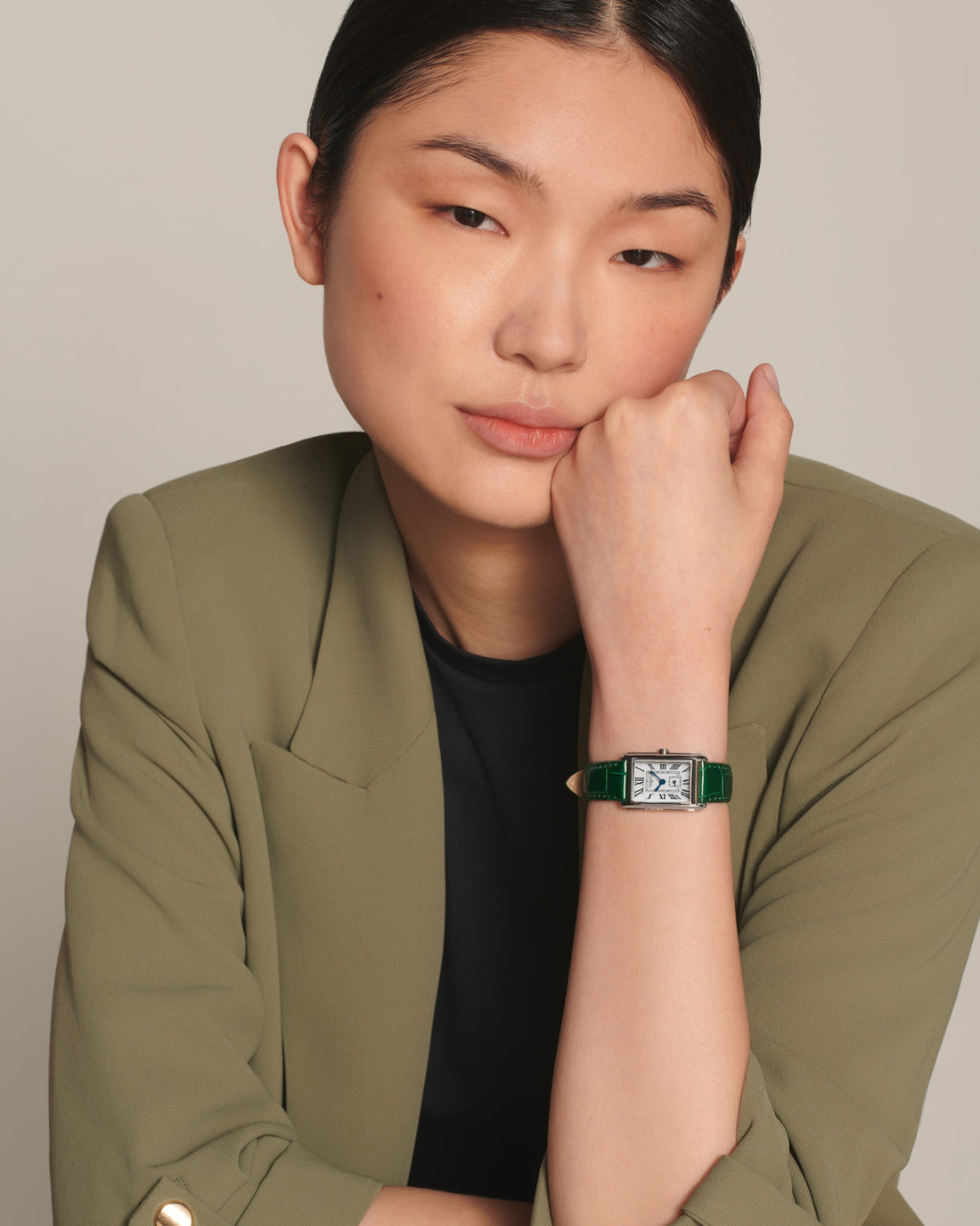 Rectangular Case Watch, Steel