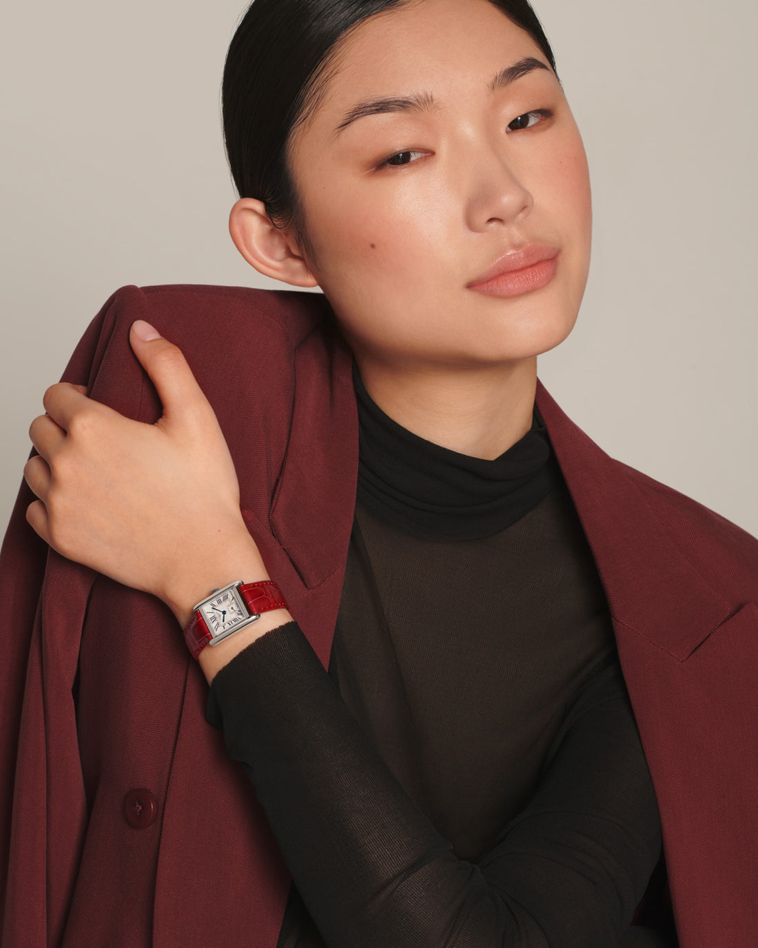 Rectangular Case Watch, Steel