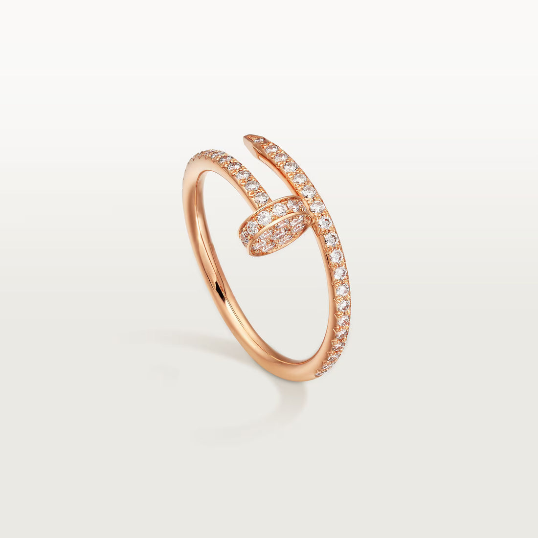 Wrapped Nail Ring, Stone-Set, Rose Gold Tone