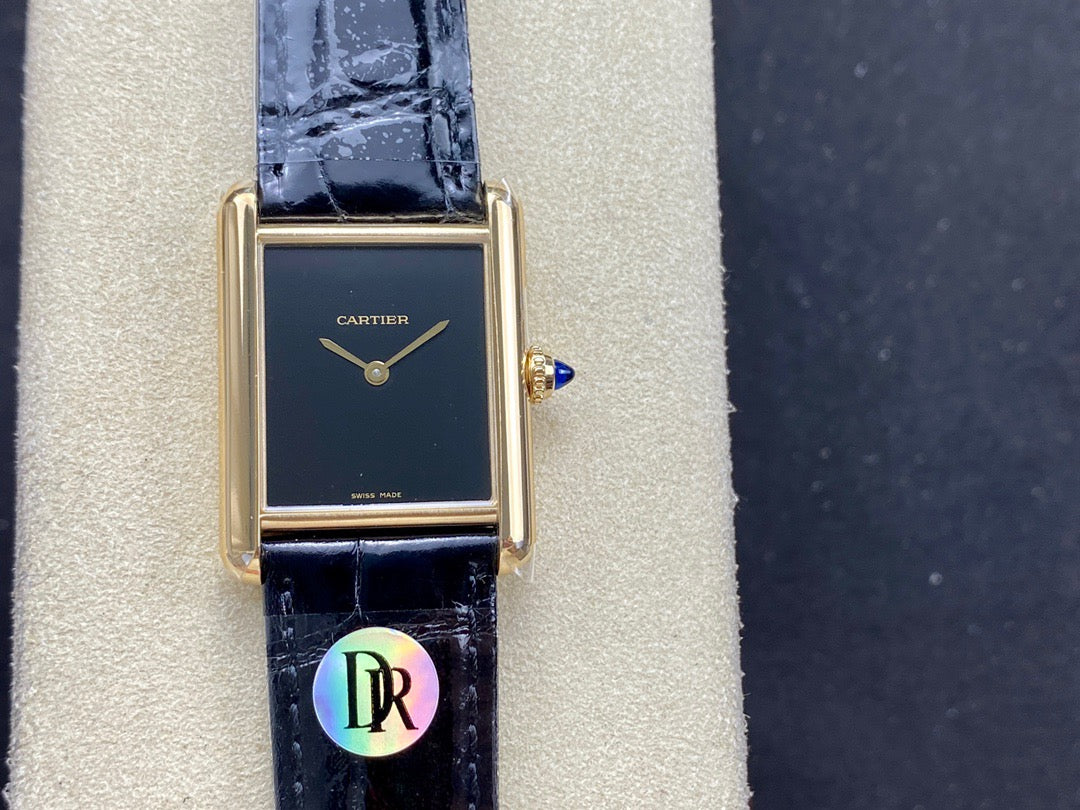Rectangular Case Watch, Yellow Gold Tone, Medium Model