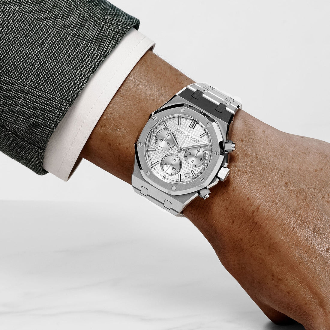 Octagonal Bezel Watch, Steel, 41 mm