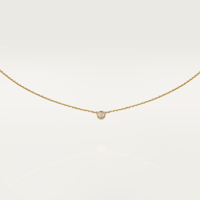 Heart Pendant Necklace, Yellow Gold Tone, Stone-Set, Mini Model