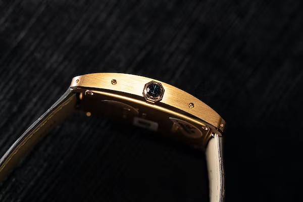 Rectangular Case Watch, Yellow Gold Tone, Large Model