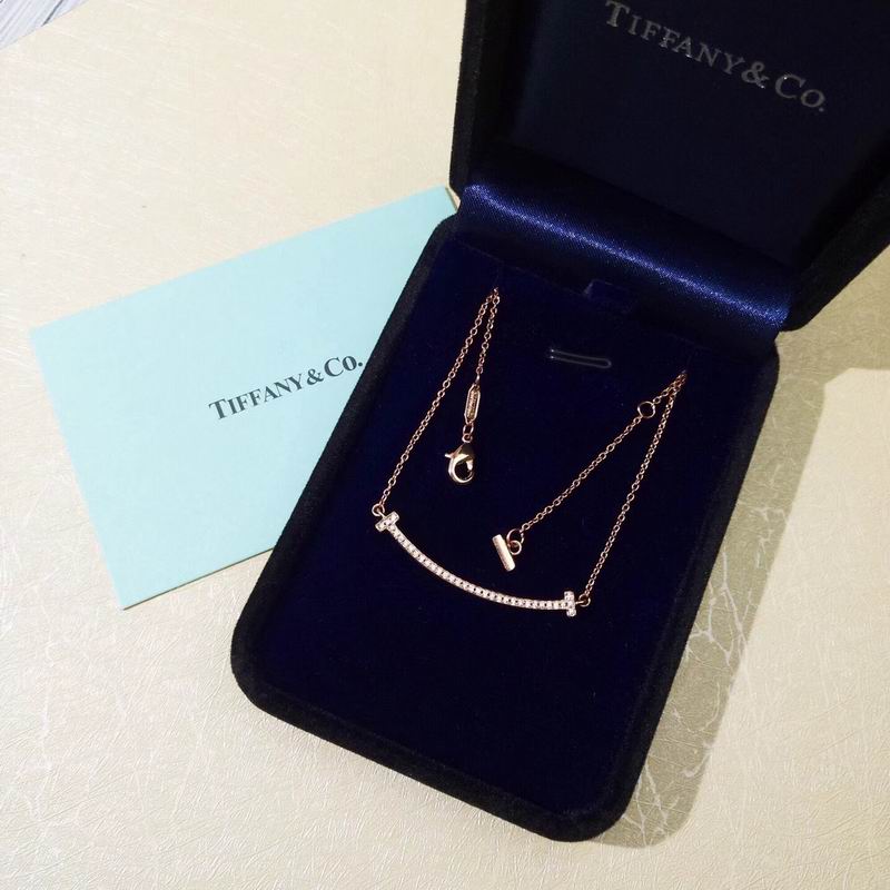 Smile Bar Pendant Necklace, Rose Gold Tone