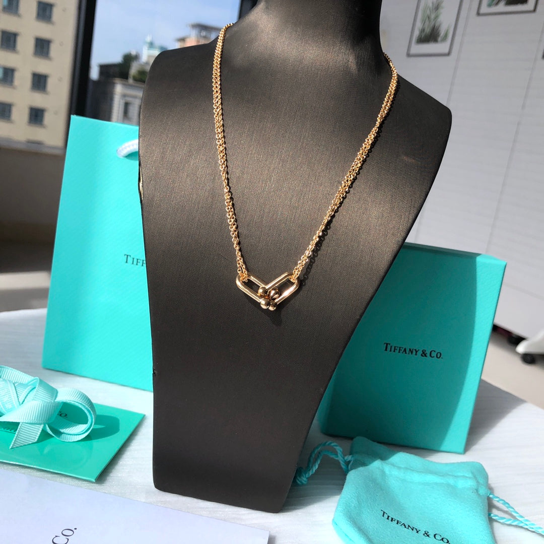 Link Pendant Necklace, Rose Gold Tone