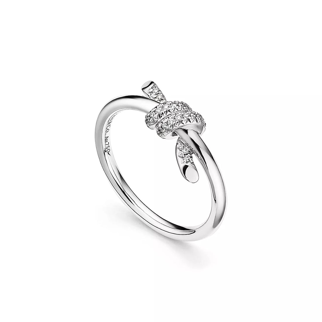Knot Ring, White Gold Tone
