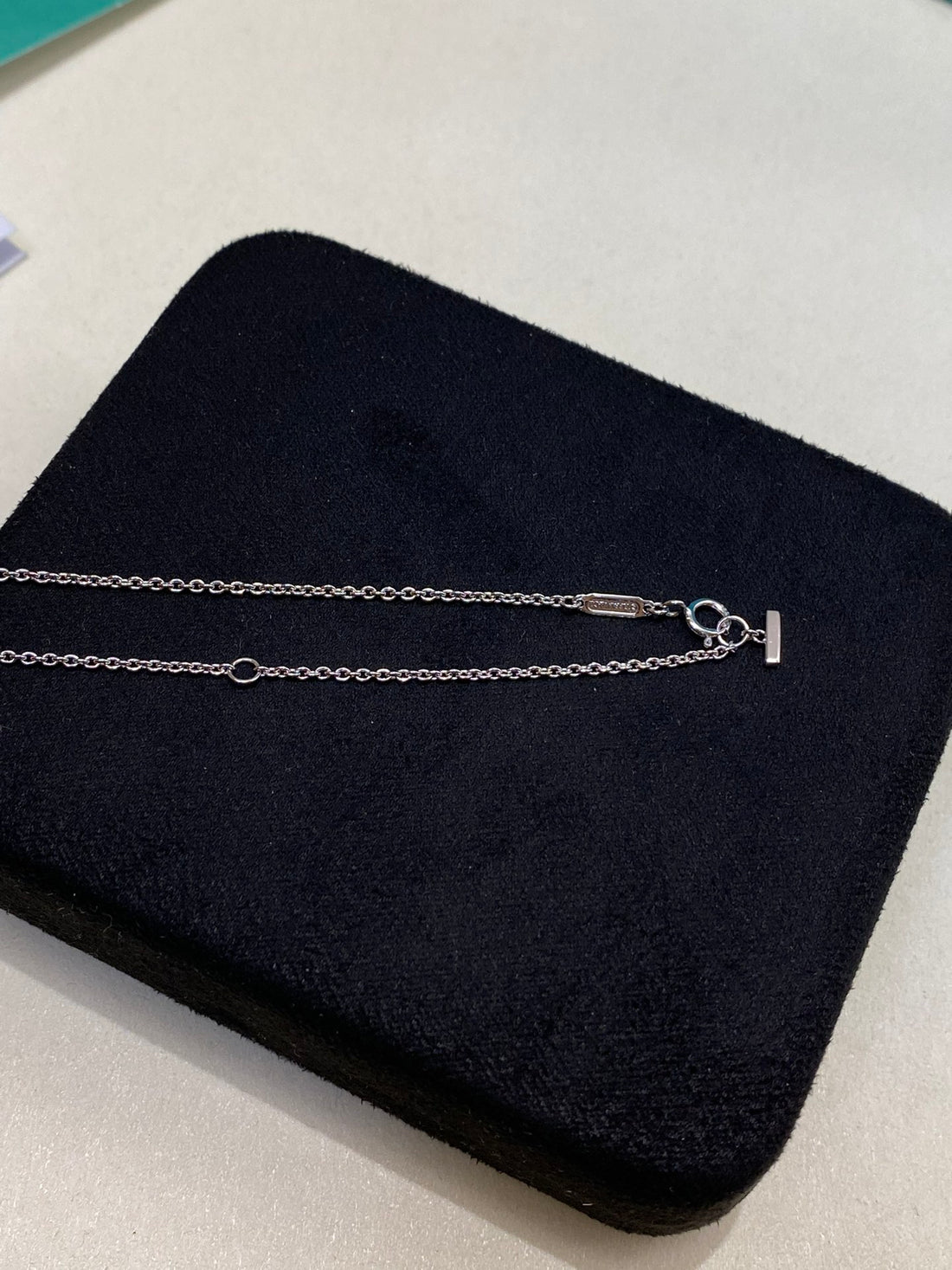Smile Bar Pendant Necklace, White Gold Tone