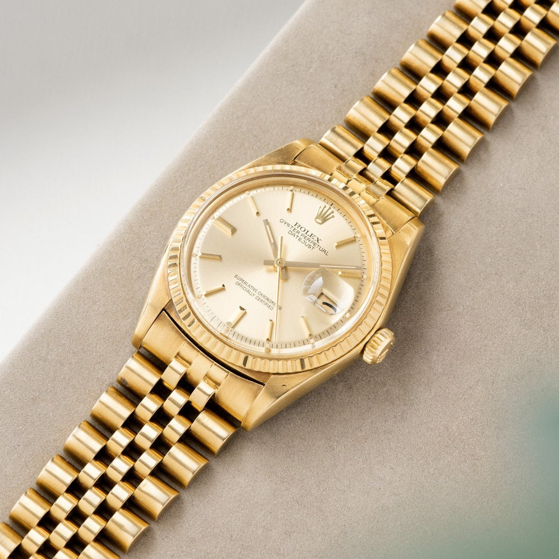 Classic Date Watch, Yellow Gold Tone, Steel, 31 mm