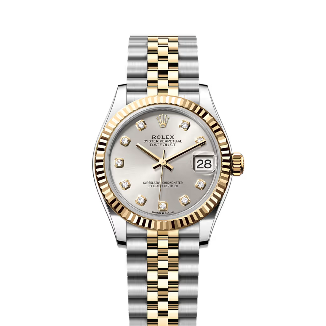 Classic Date Watch, Yellow Gold Tone, Steel, 31 mm