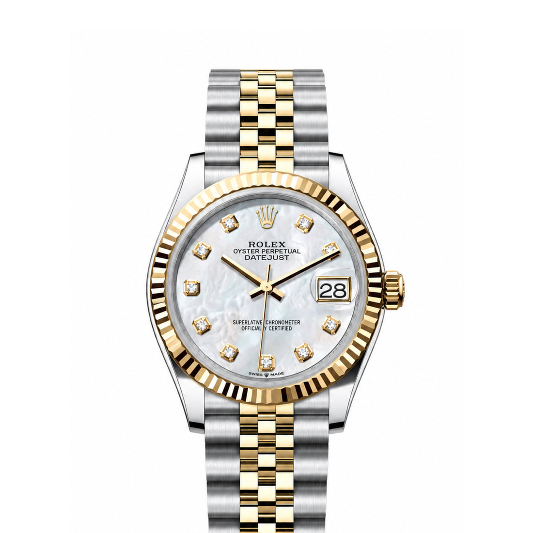Classic Date Watch, Yellow Gold Tone, Steel, 41 mm