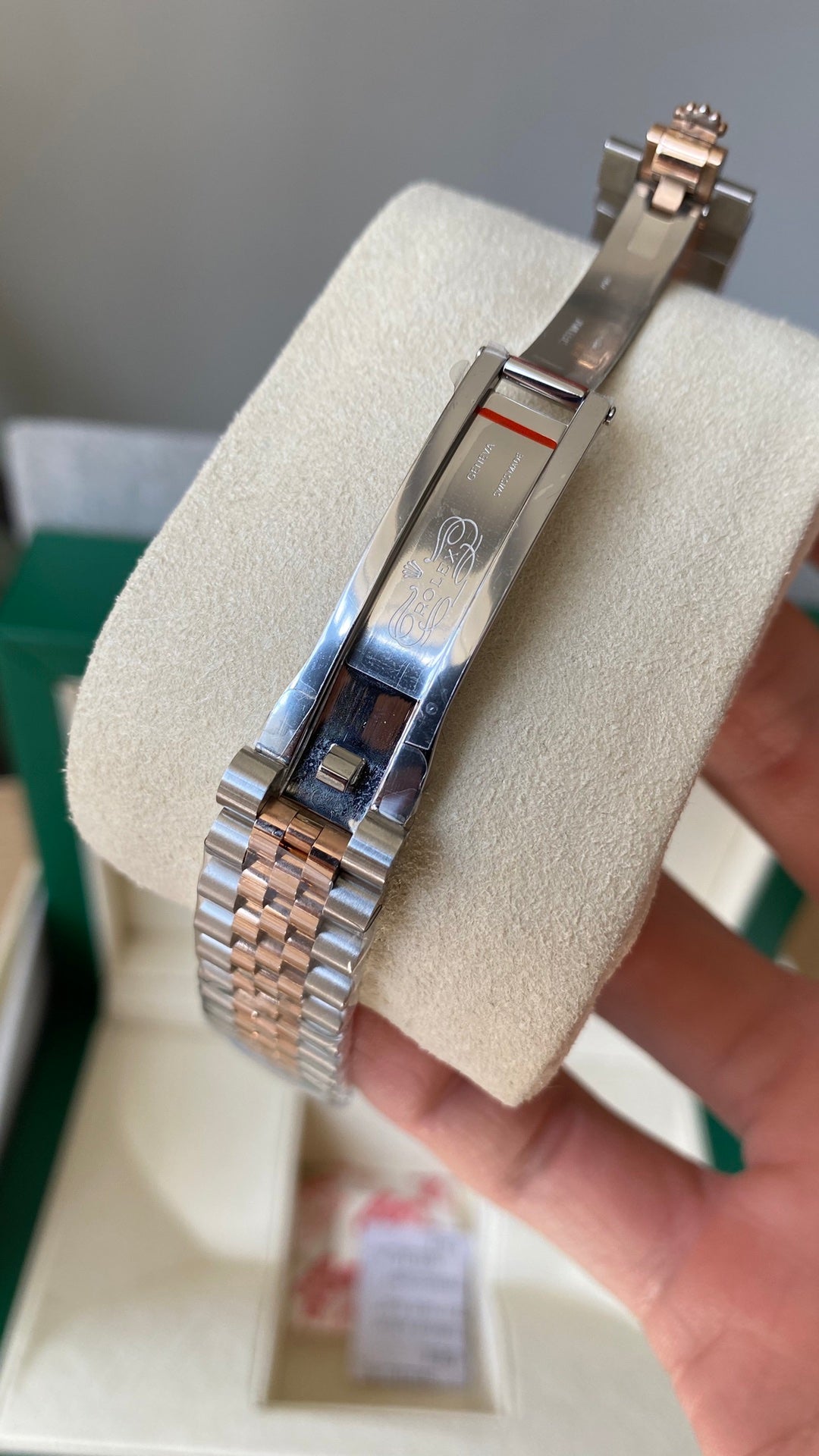Classic Date Watch, Rose Gold Tone, Stone-Set, 28 mm