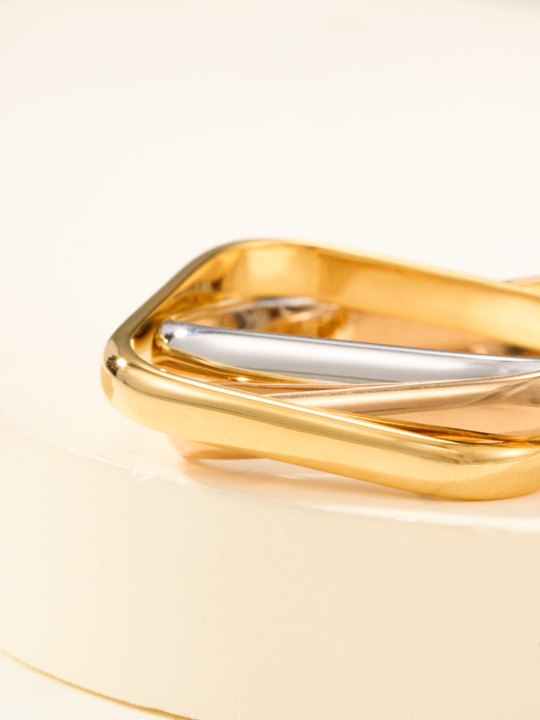 Three-Band Rolling Ring, Classic Model, Rose Gold Tone