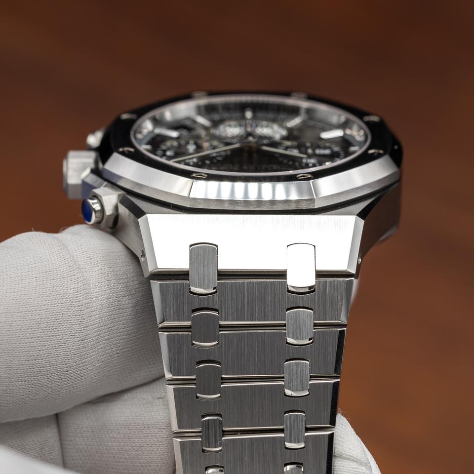 Octagonal Bezel Watch, Steel, 41 mm